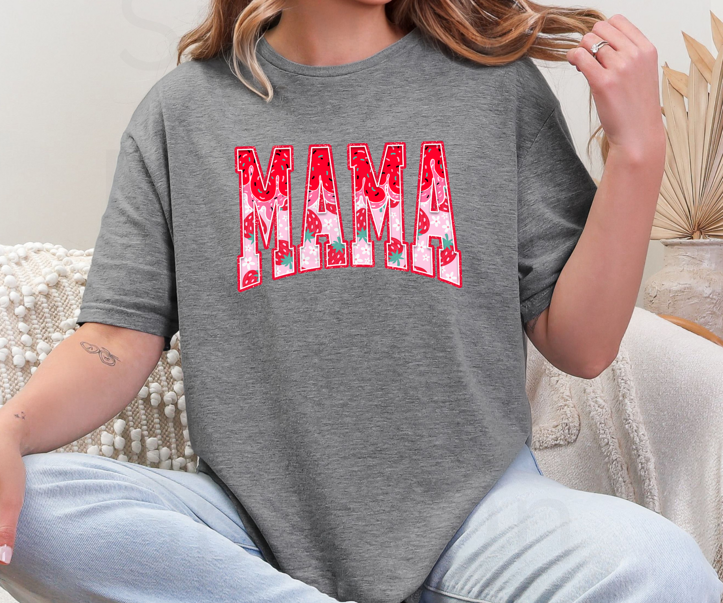 Mama Strawberry Drip Tee