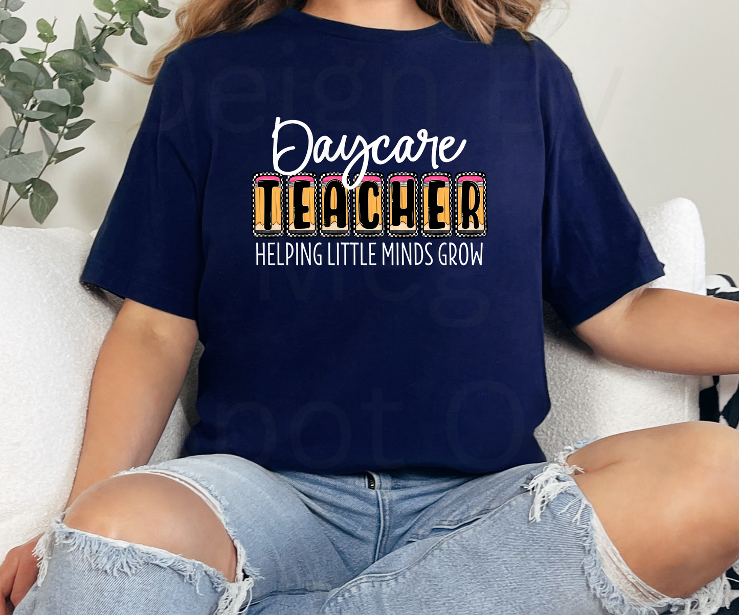 Daycare Teacher w/ Pencil Letters Tee