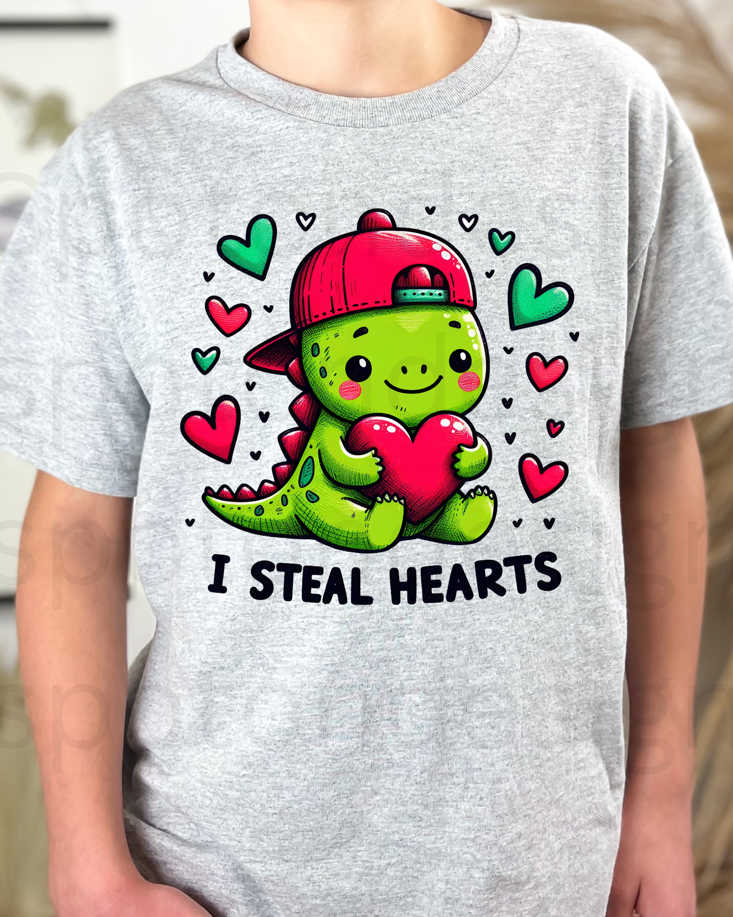 I Steal Hearts Dino Youth Tee