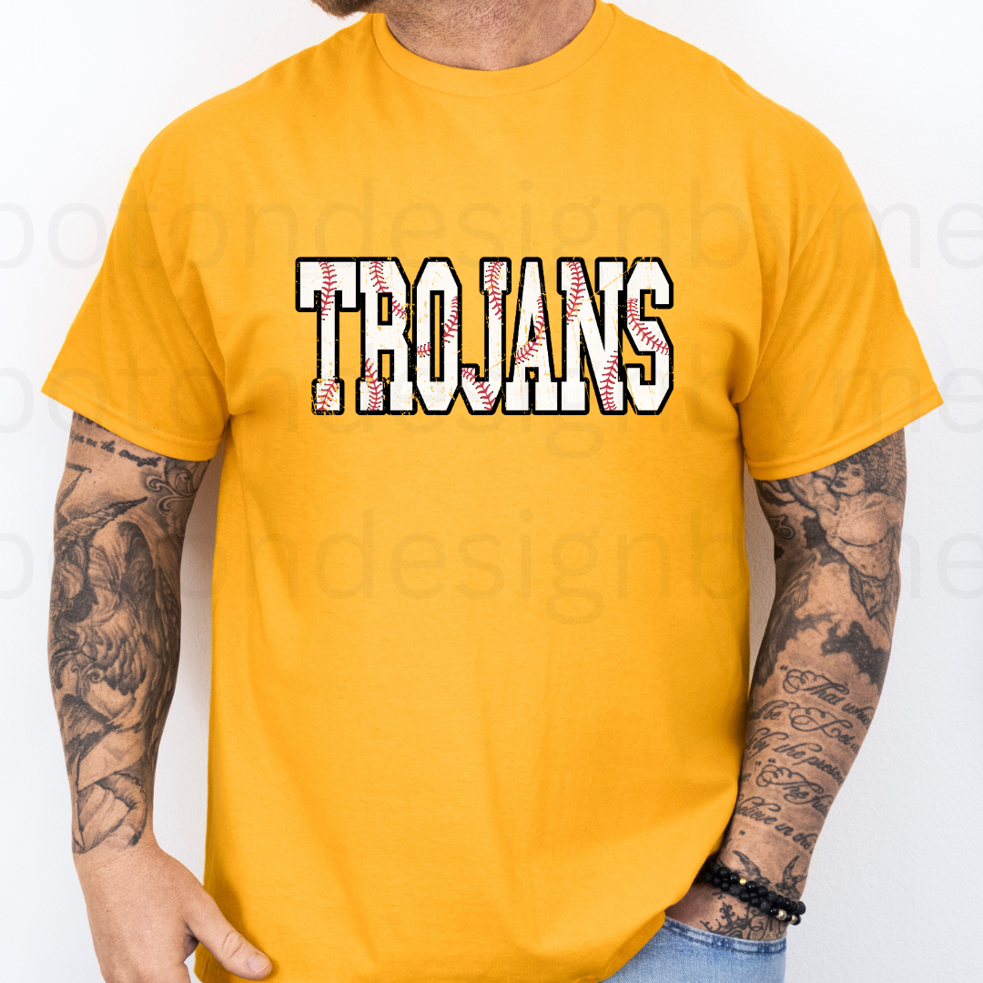 Trojans Baseball Letter Tee