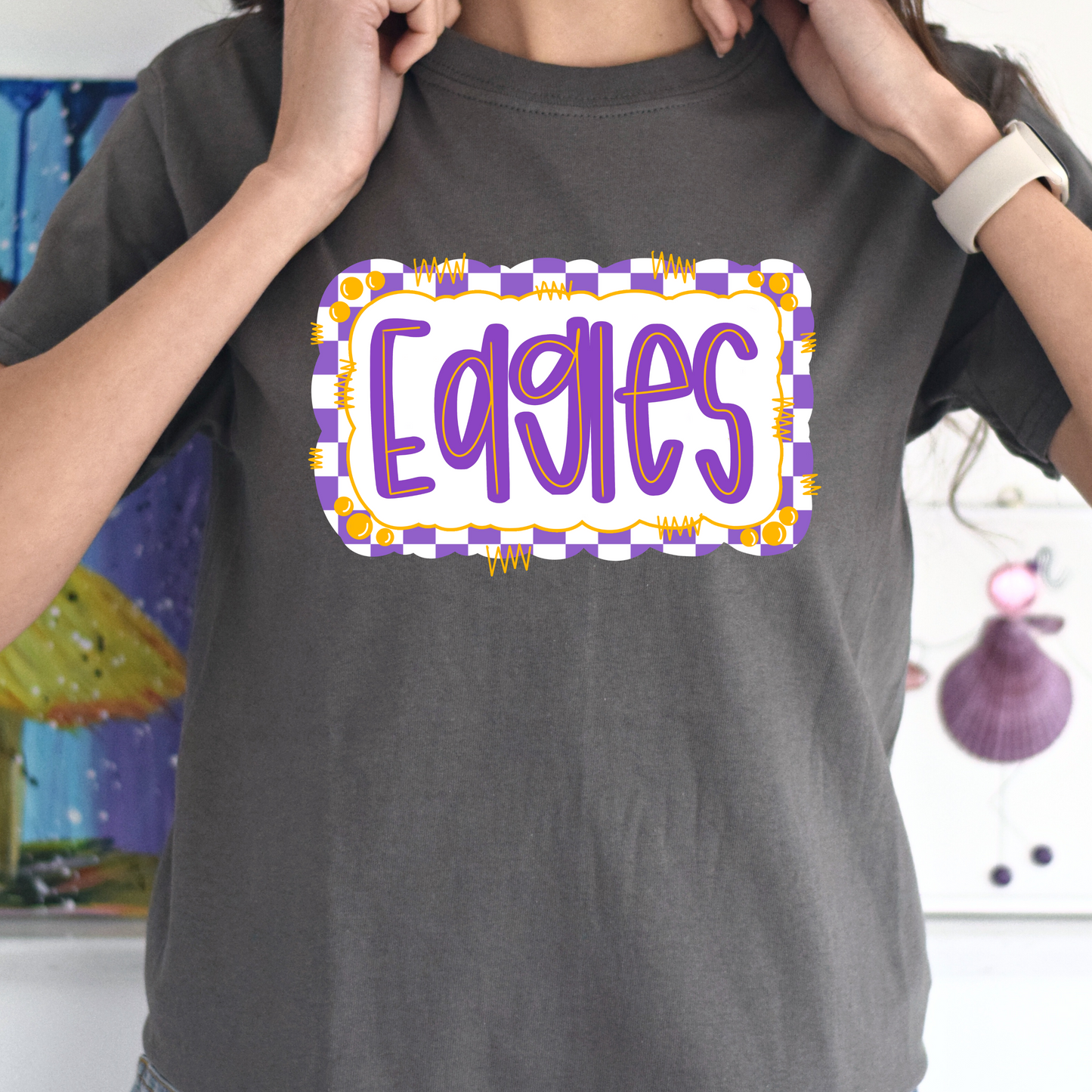 Eagles Checkered Retro Tee