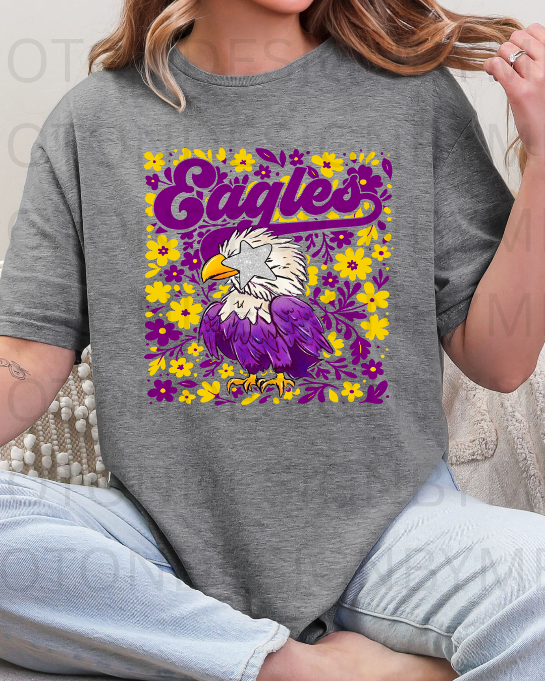 Eagles Groovy Purple & Gold Tee