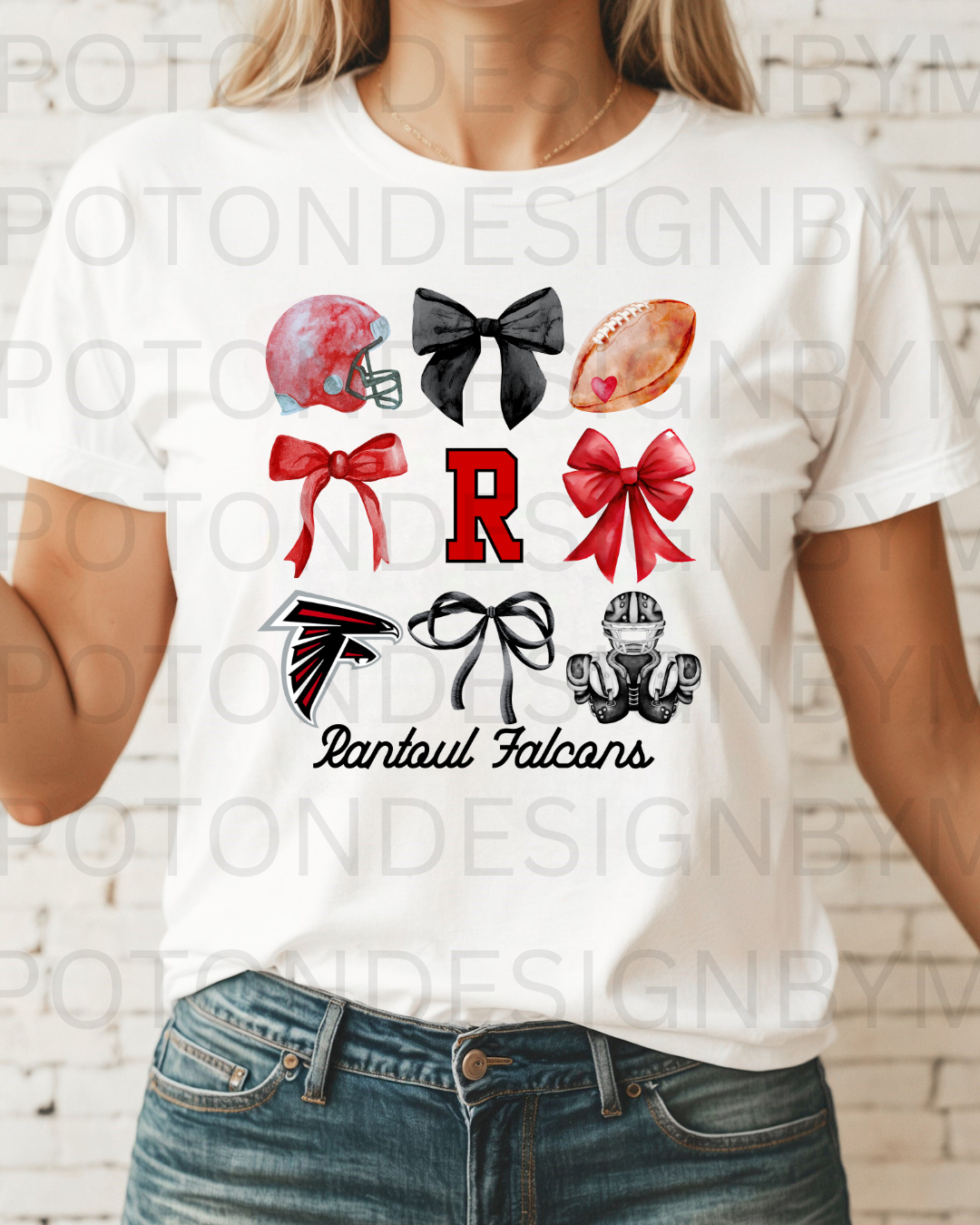 Rantoul Falcons Coquette Bow Tee