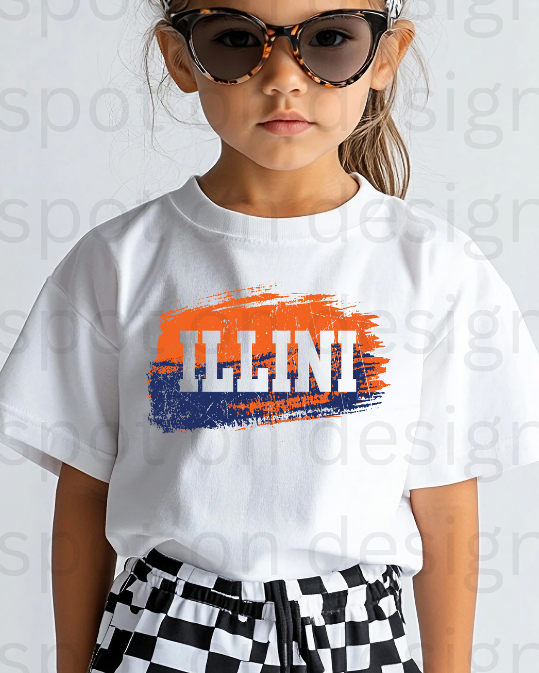 Illini Brush Stroke Design Youth Tee