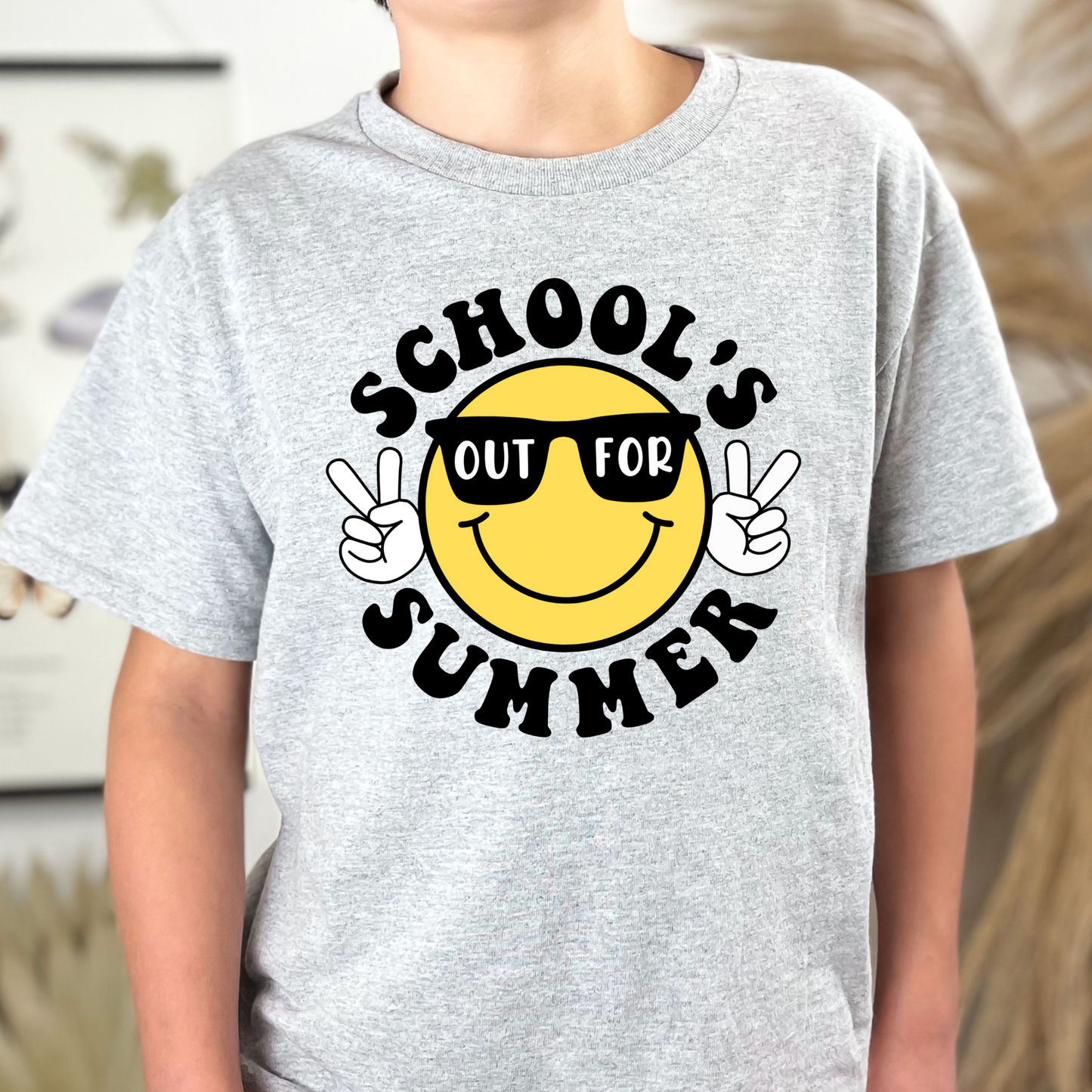 School's Out For The Summer Smiley Youth Tee