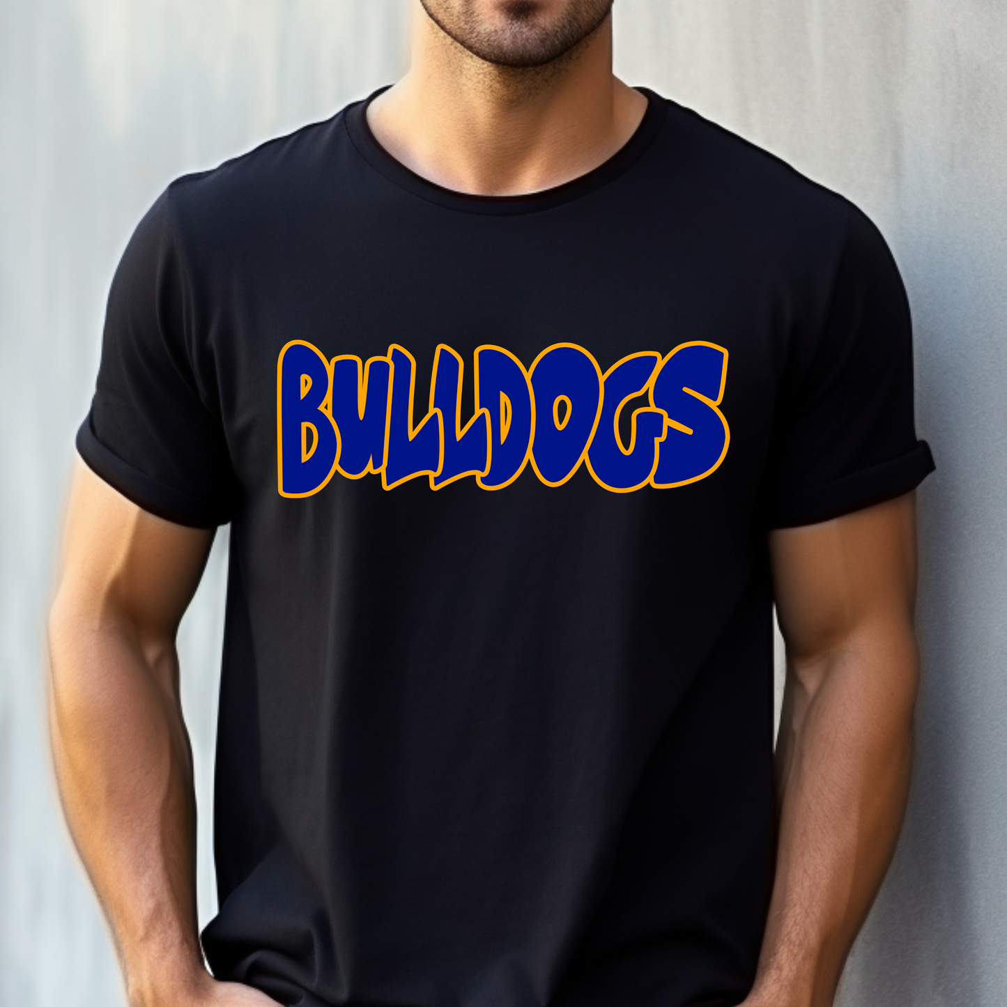 Bulldogs in Blue w/ Gold Outline