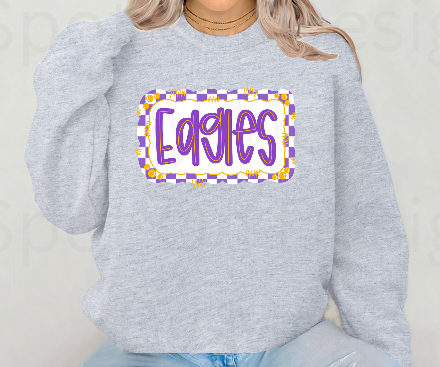 Eagles Checkered Retro Crewneck