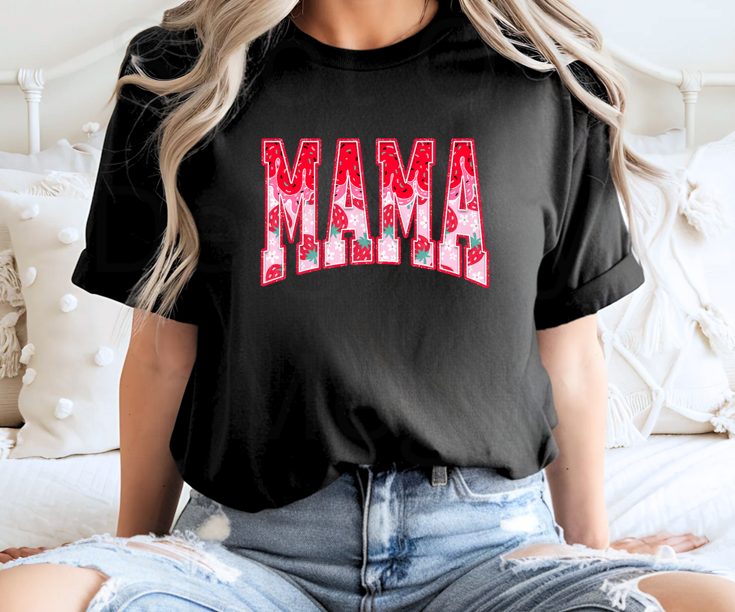 Mama Strawberry Drip Tee