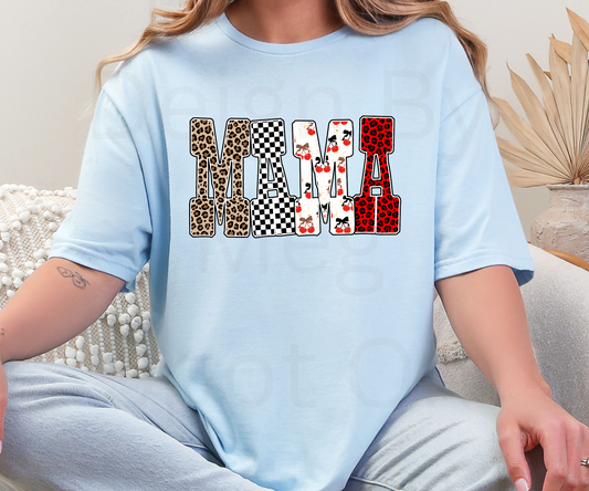 Leopard Checkered Cherry Mama Tee