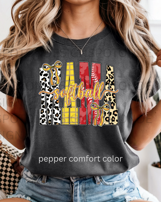 Softball Mama Alpha Letter Tee