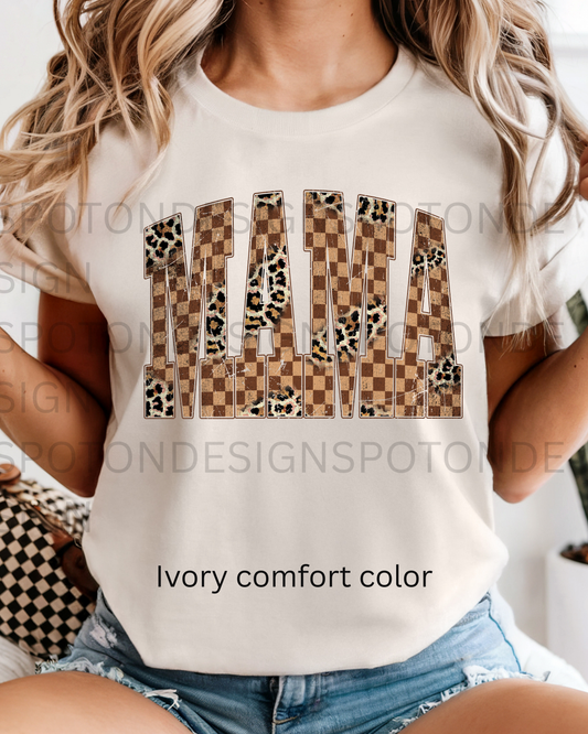 Mama Checkered Retro Tee