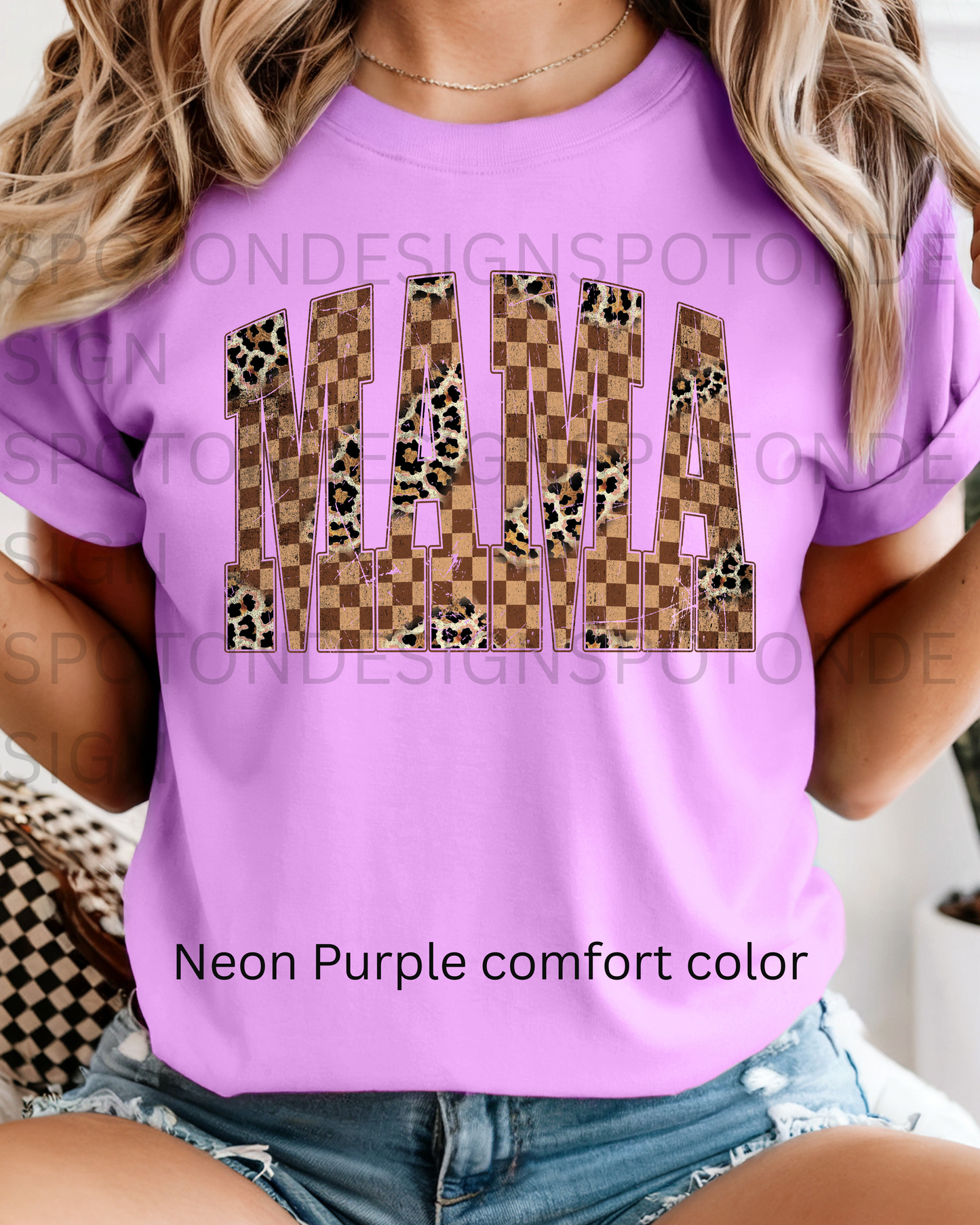 Mama Checkered Retro Tee