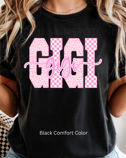 Gigi w/ Pink & White Checkered Tee