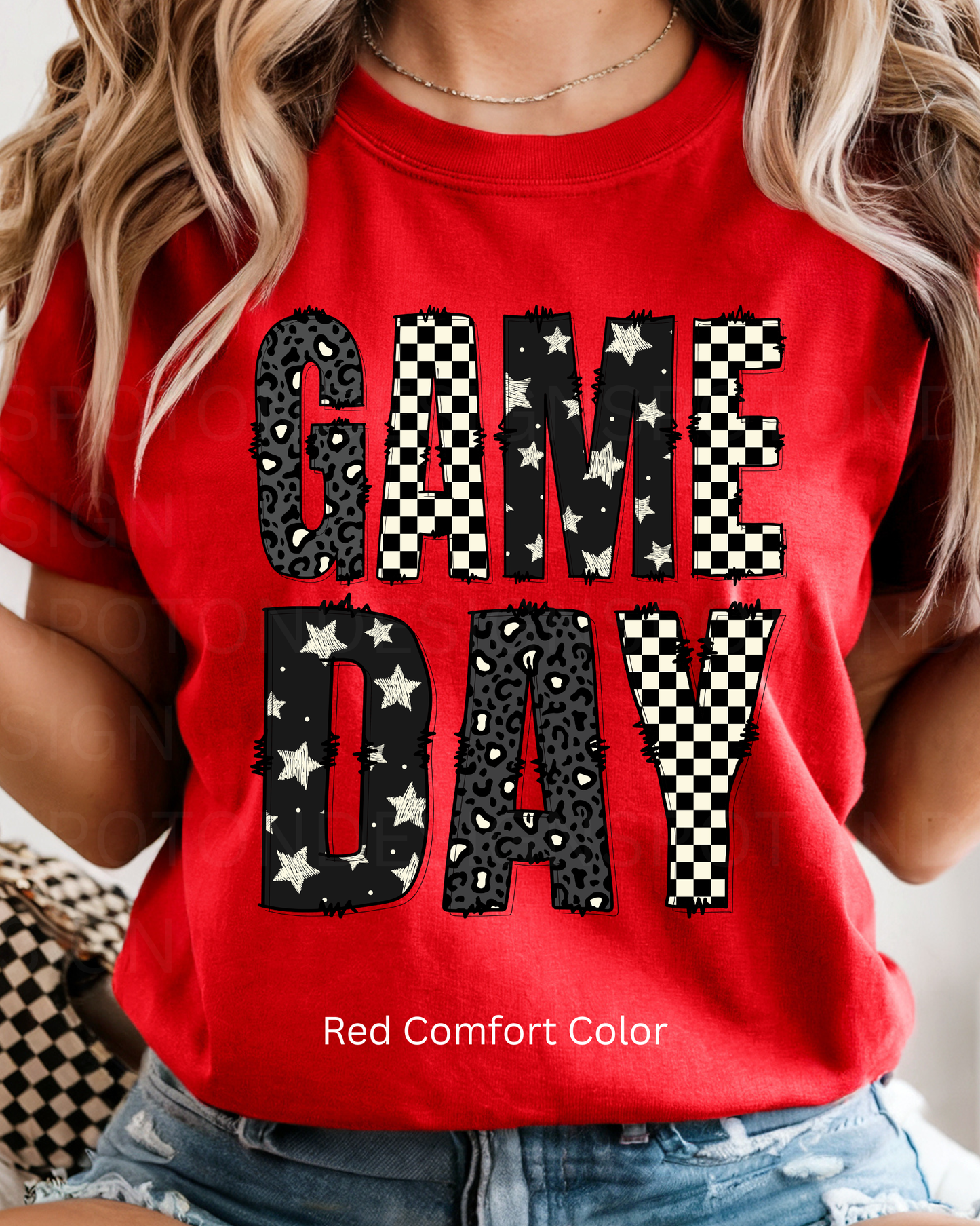 Game Day Pattern Alpha Letter Tee