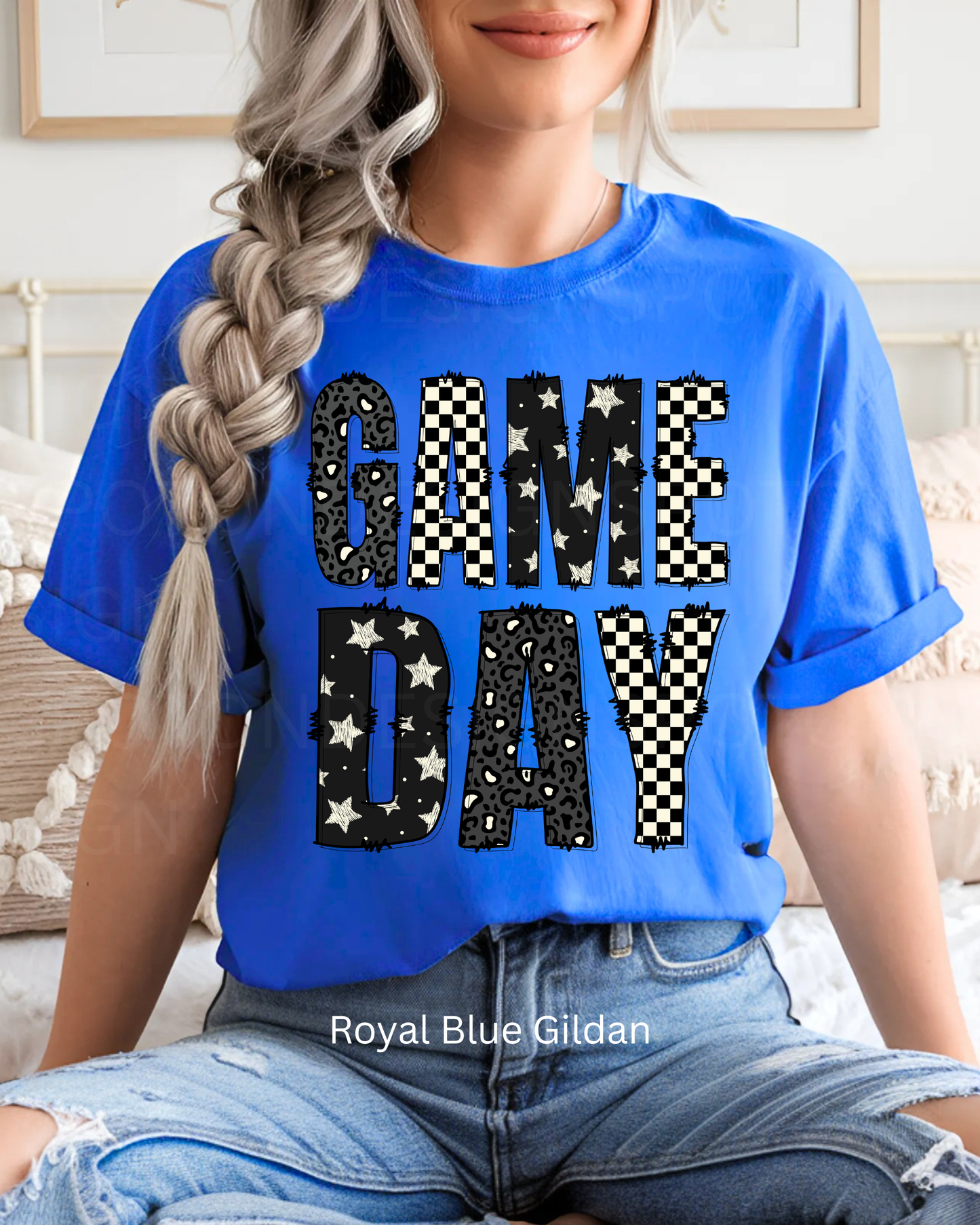 Game Day Pattern Alpha Letter Tee