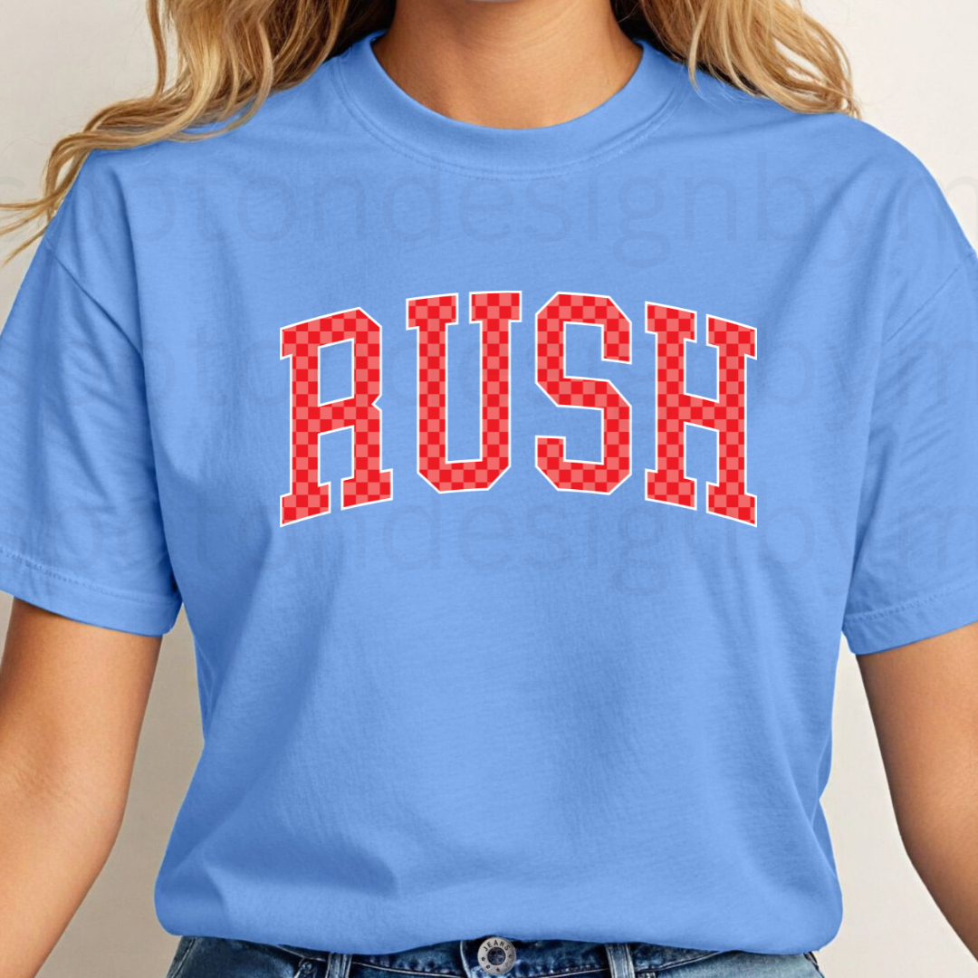 Rush Checkered Letter Tee