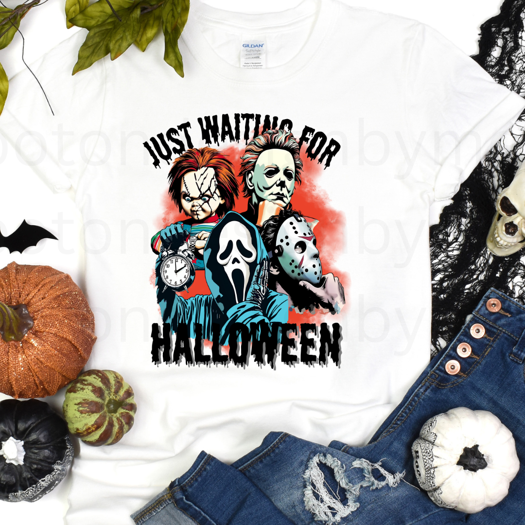 Just Waiting For Halloween w/ Horror Guys Tee
