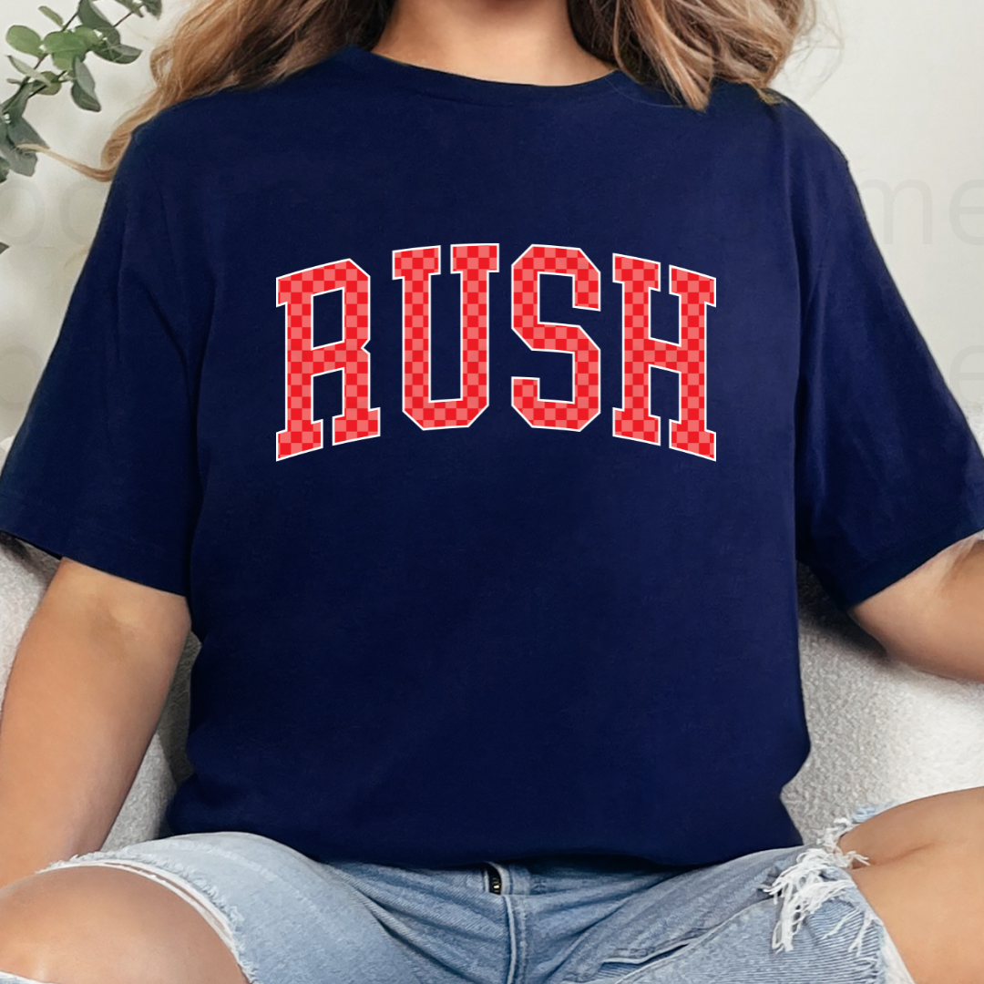 Rush Checkered Letter Tee