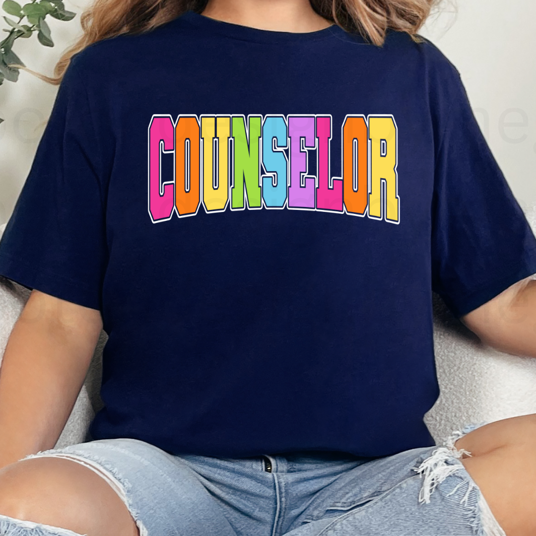 Bright Rainbow Counselor Tee