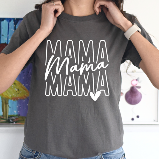 Mama Stacked w/ Heart Tee