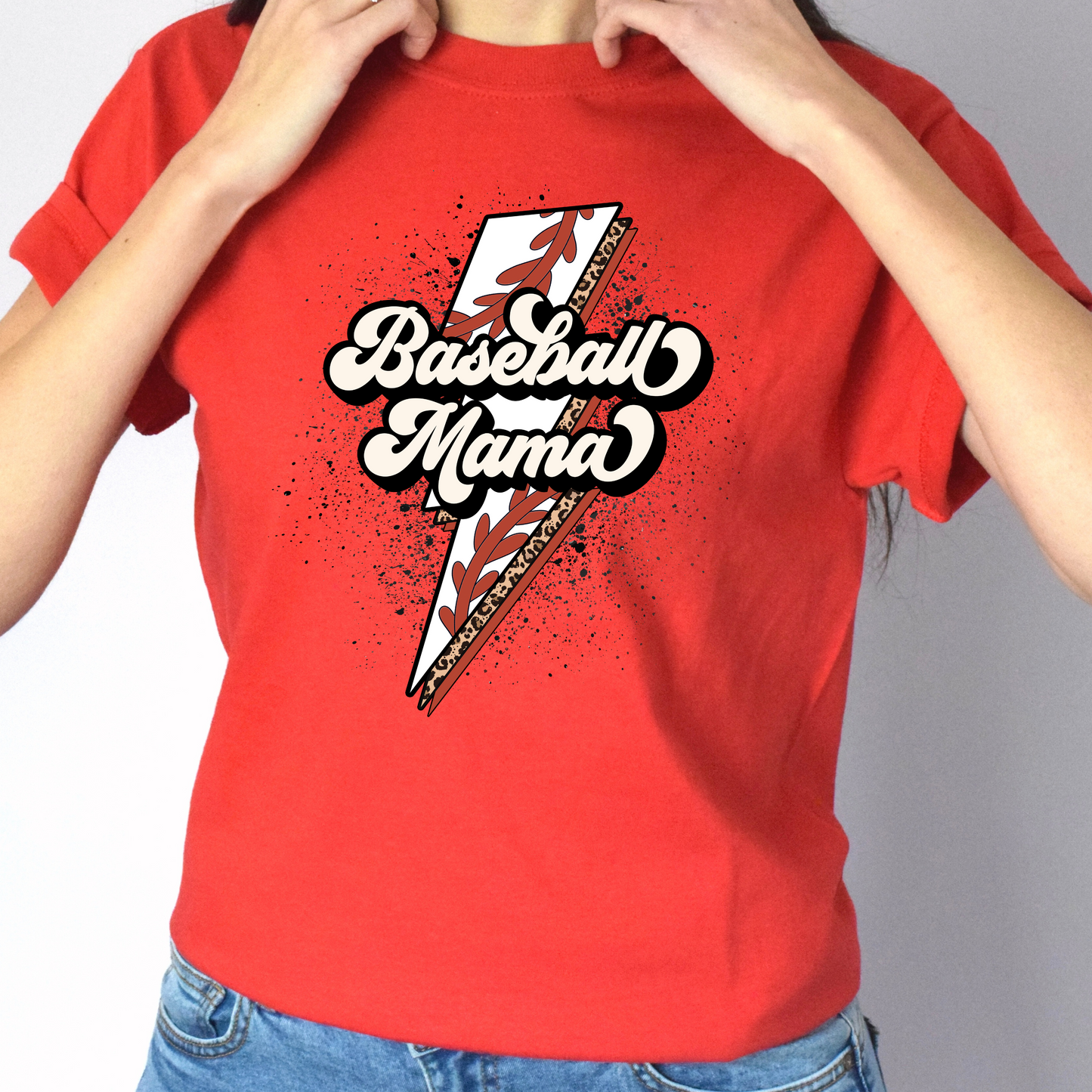 Baseball Mama Lighting Bolt Tee