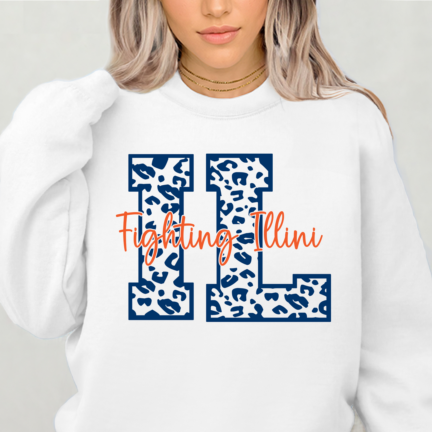 Fight Illini w/ Big IL Crewneck