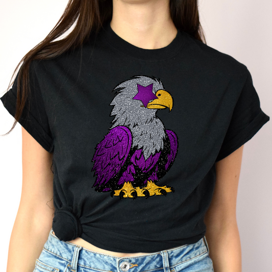 Eagles Purple And Gold Faux Glitter Tee