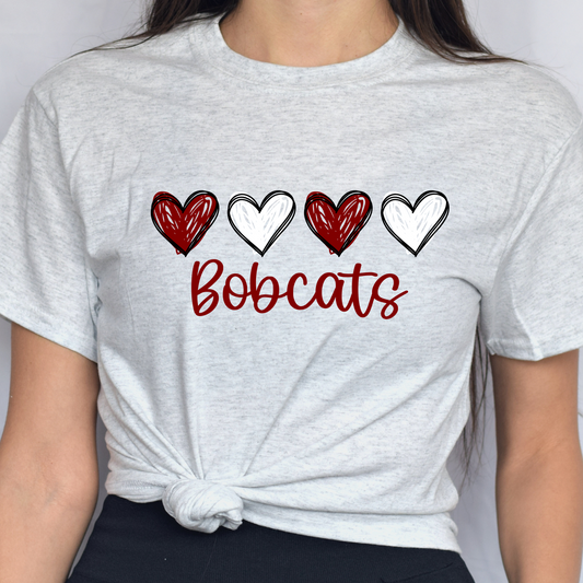 Bobcats Four Heart Tee