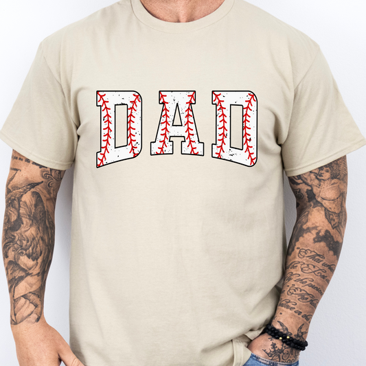 Dad In Baseball Letters Tee