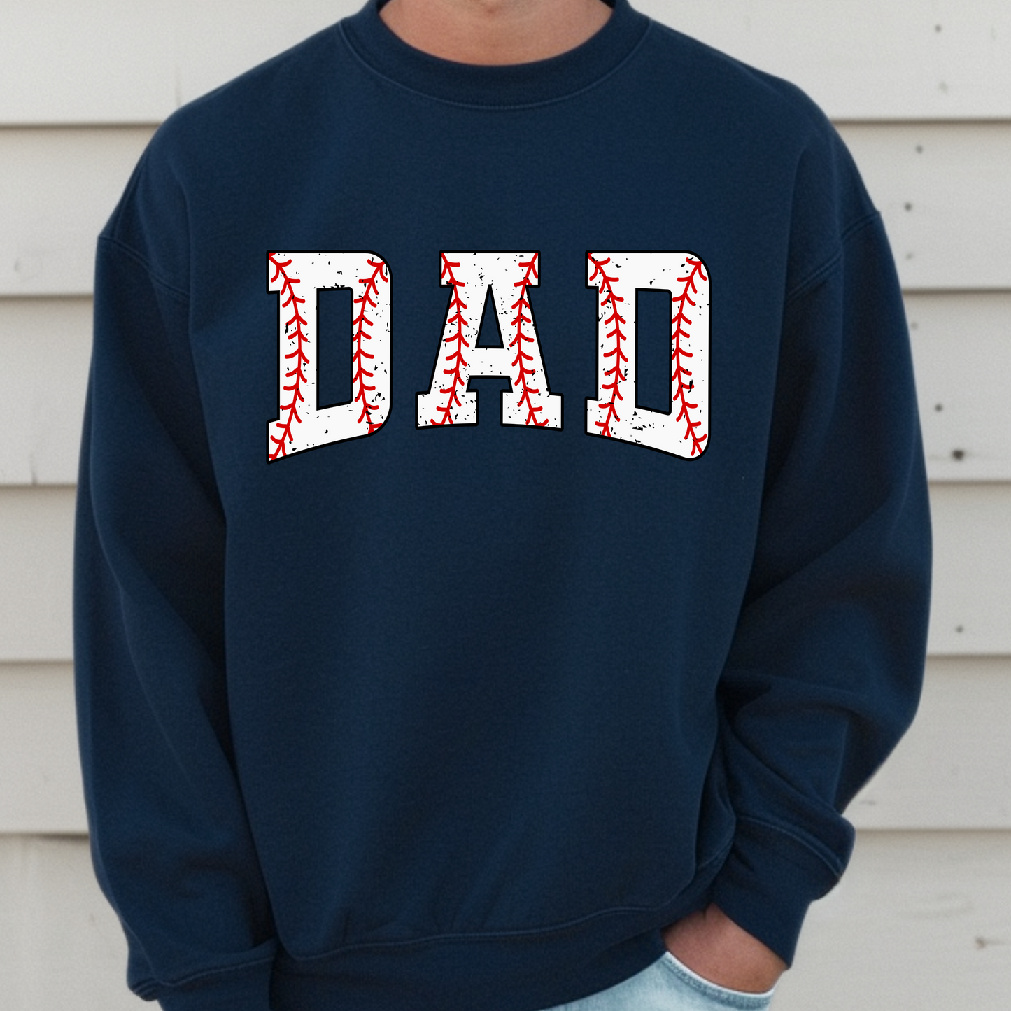 Dad In Baseball Letters Crewneck