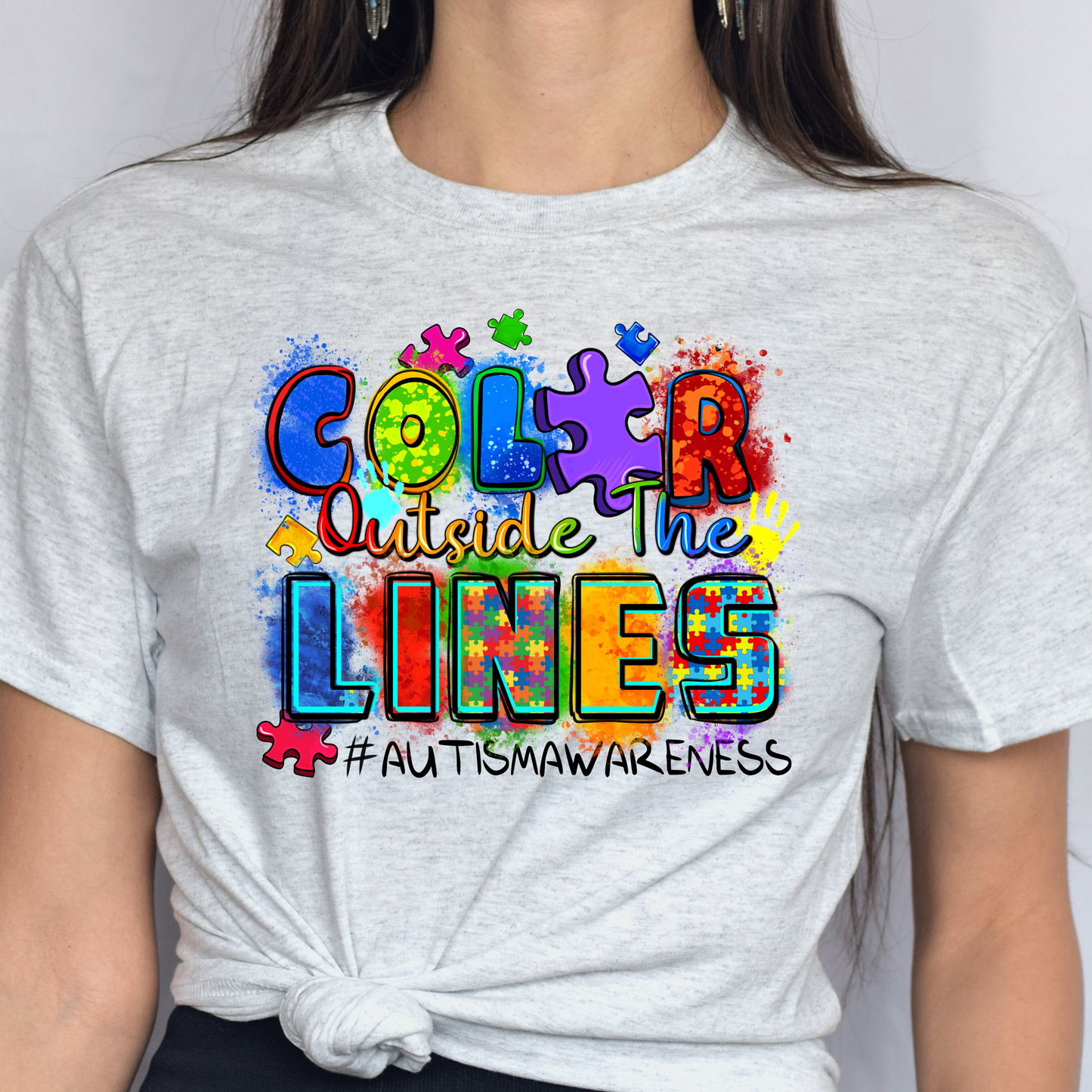 Color Outside The Lines Autism Awareness Tee