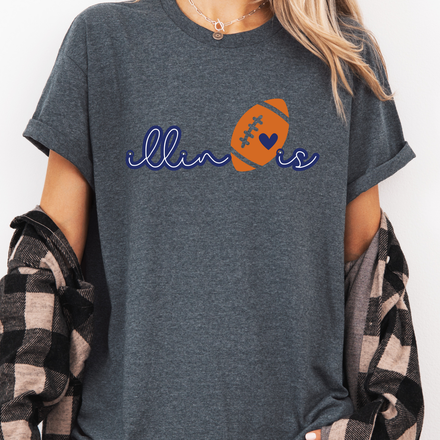 Illinois w/ Orange Football Tee