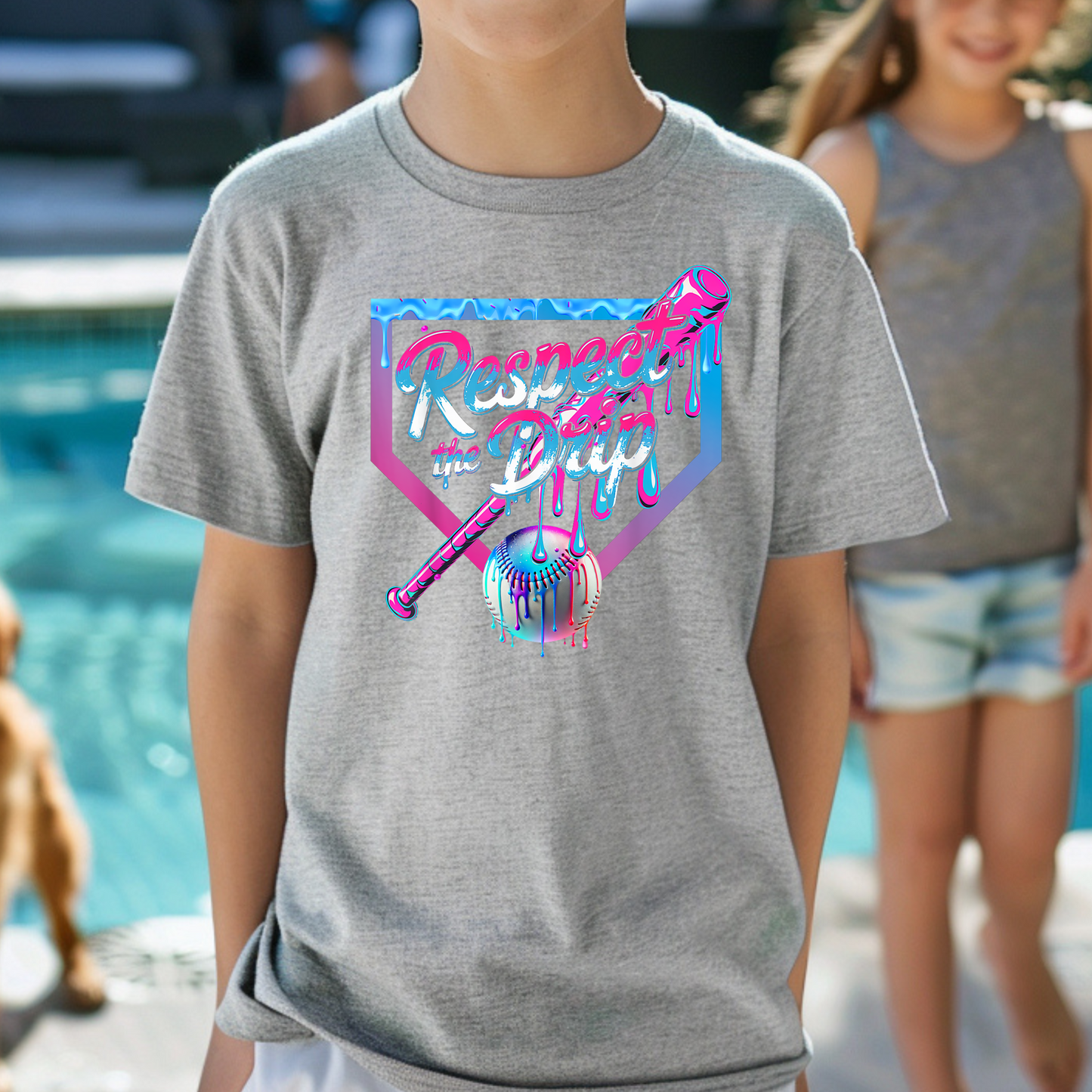 Respect The Drip Baseball Youth Tee