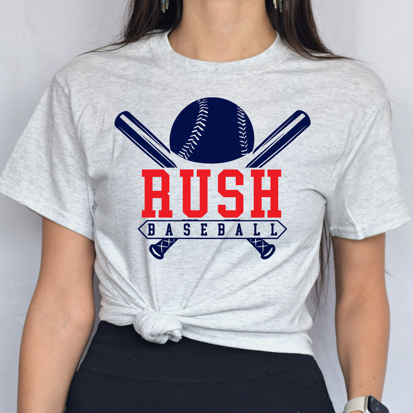 Rush w/ Baseball and Bats In Blue Tee