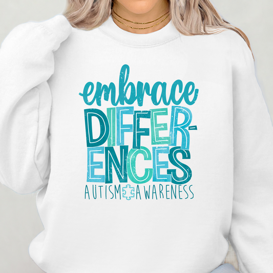 Embrace Differences Autism Awareness Crewneck