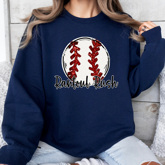 Rantoul Rush Baseball w/ Sparkle Crewneck