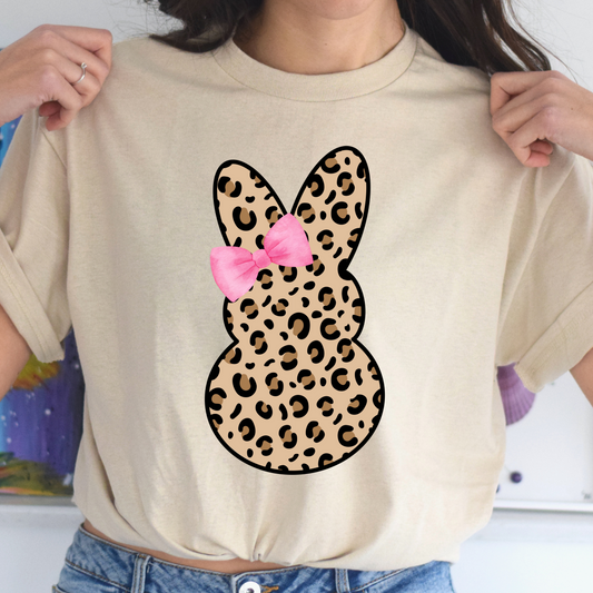 Cheetah Bunny w/ Pink Bow Tee