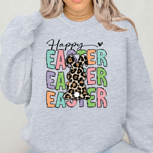 Happy Easter w/ Cheetah Bunny Crewneck