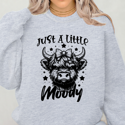 Just A Little Moody w/ Cow Crewneck