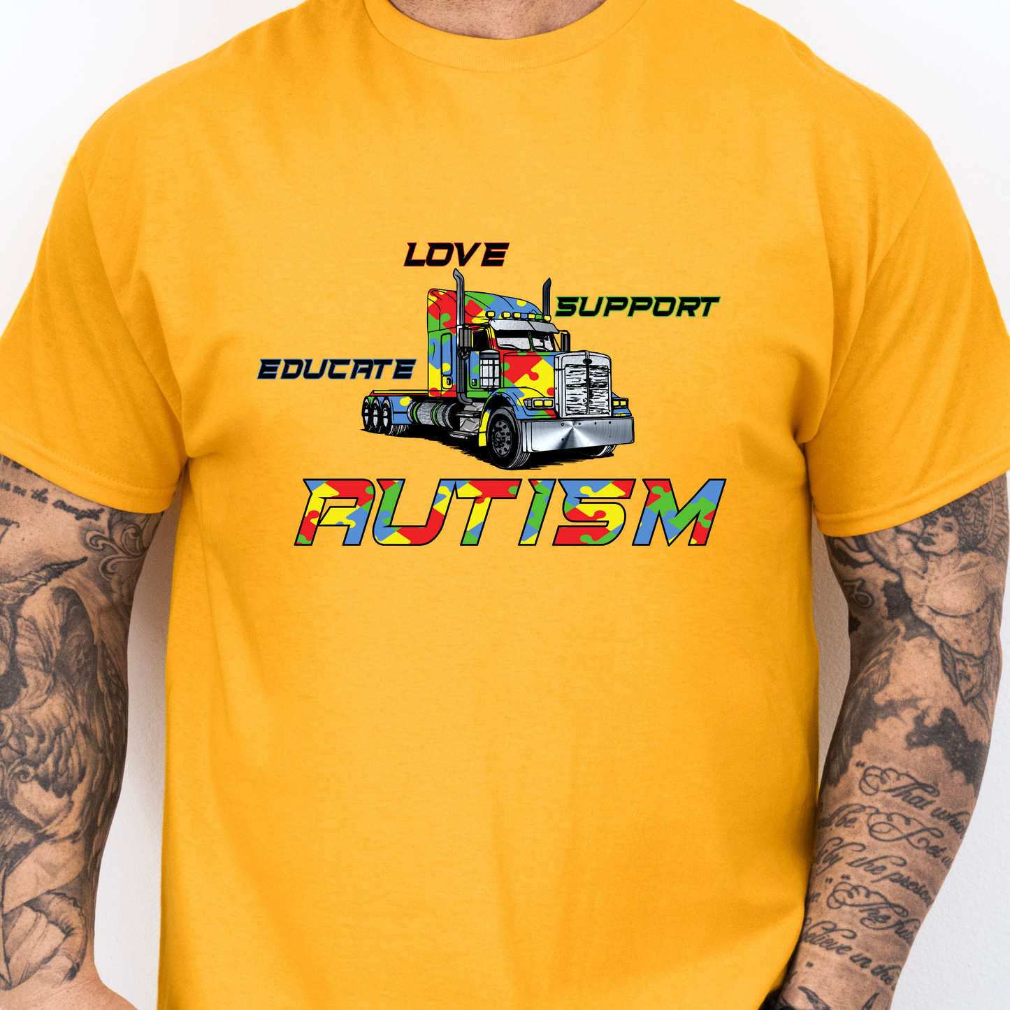 Autism Awareness Semi Truck Tee