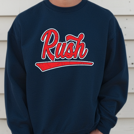 Rush Retro w/ Distressed Crewneck