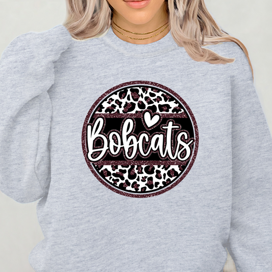 Bobcats Sparkle Circle Crewneck