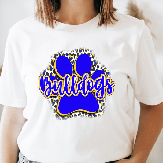 Bulldogs Blue & Gold Paw Tee