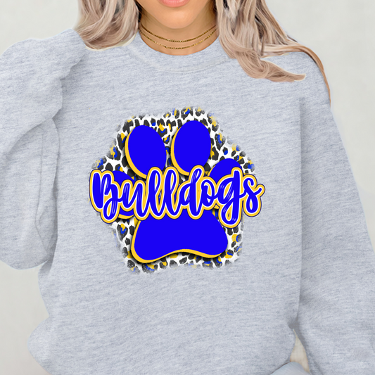 Bulldogs Blue & Gold Paw Crewneck