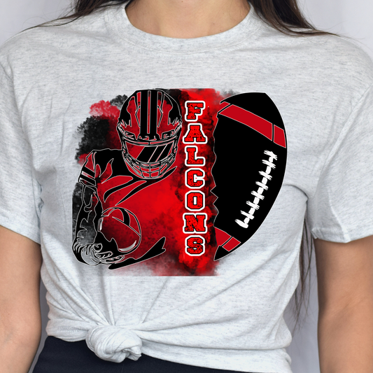 Falcons Football w/ Smoke Background Tee