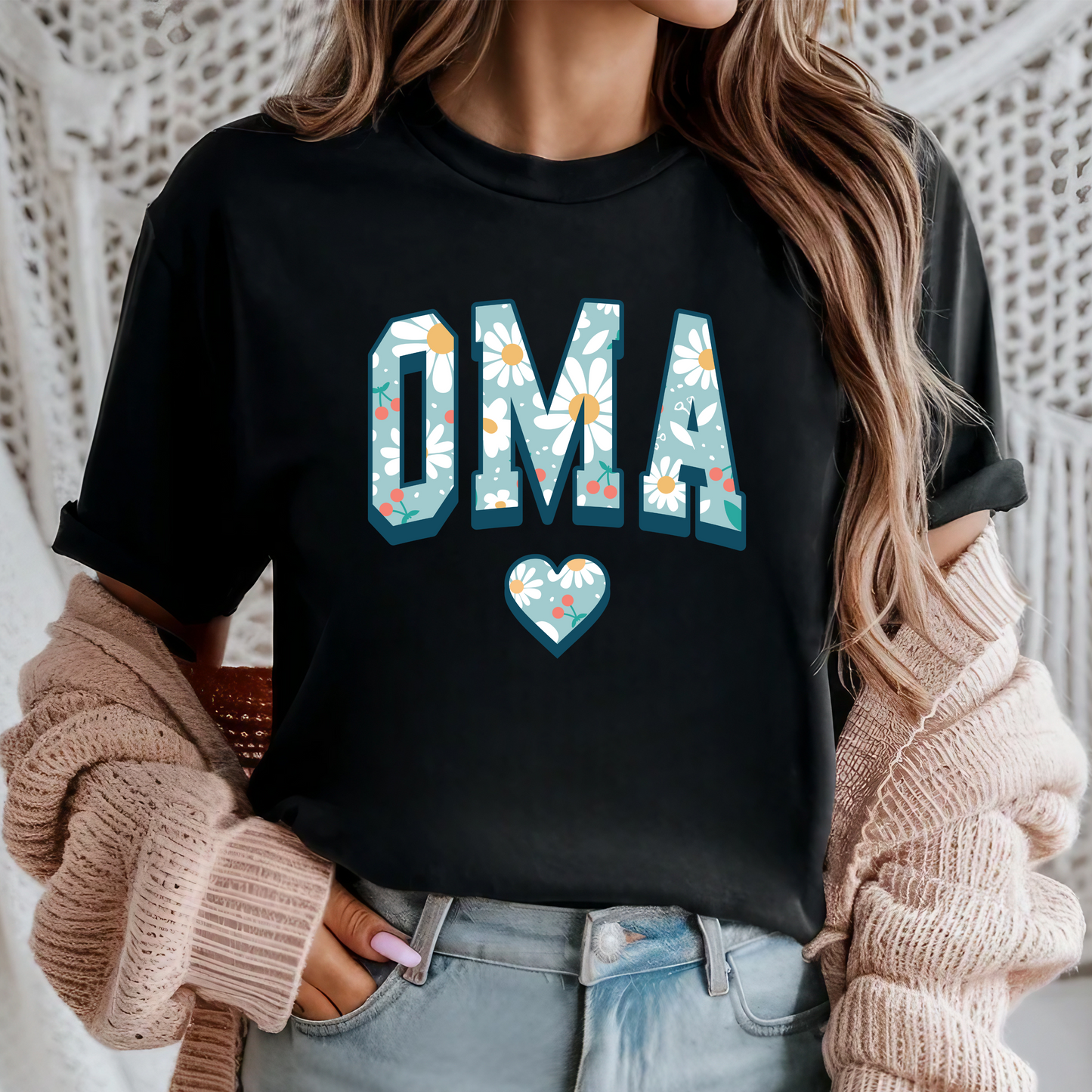 Oma w/ Flowers And Cherries Tee