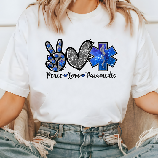 Peace Love Paramedic Tee