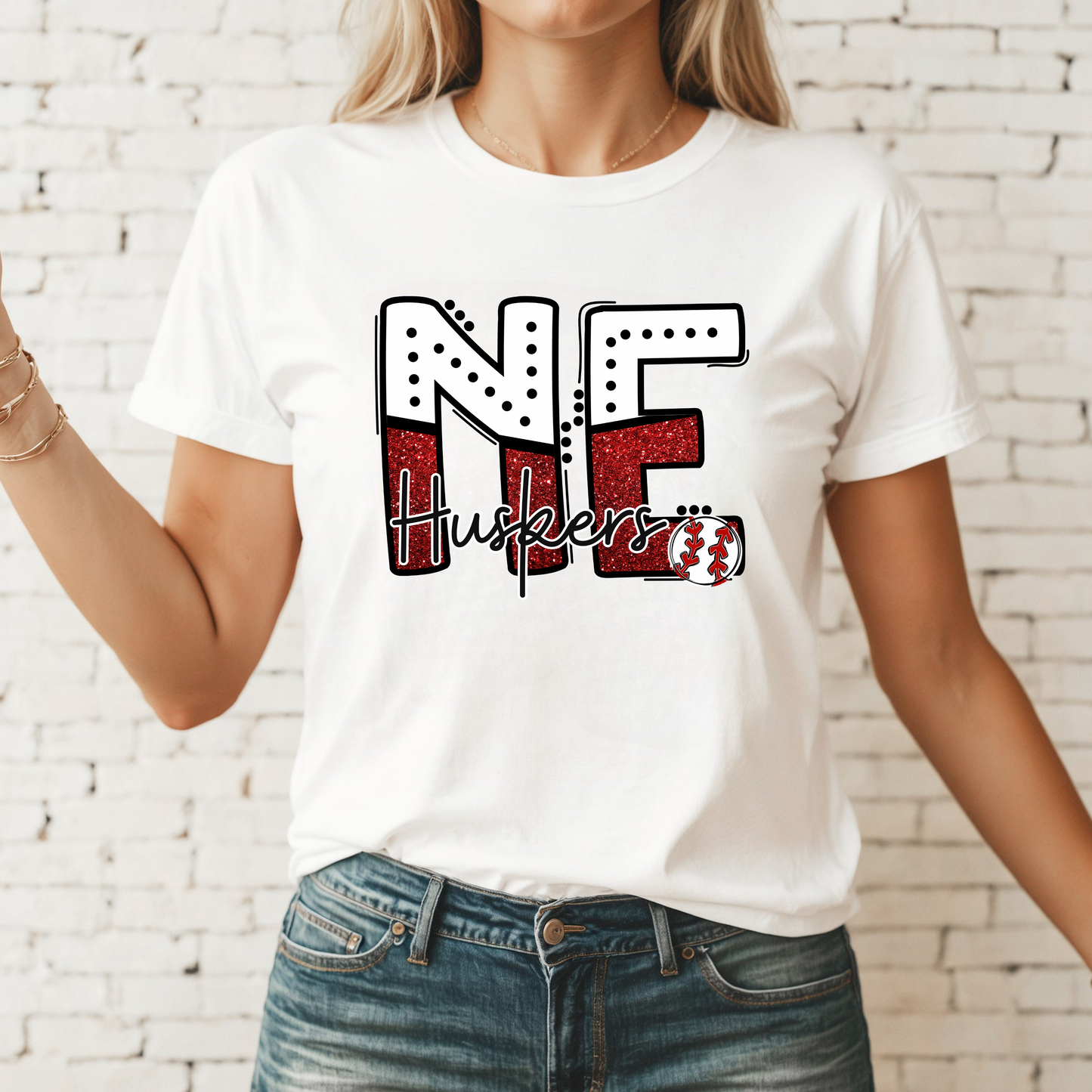 NE Huskers Baseball Tee