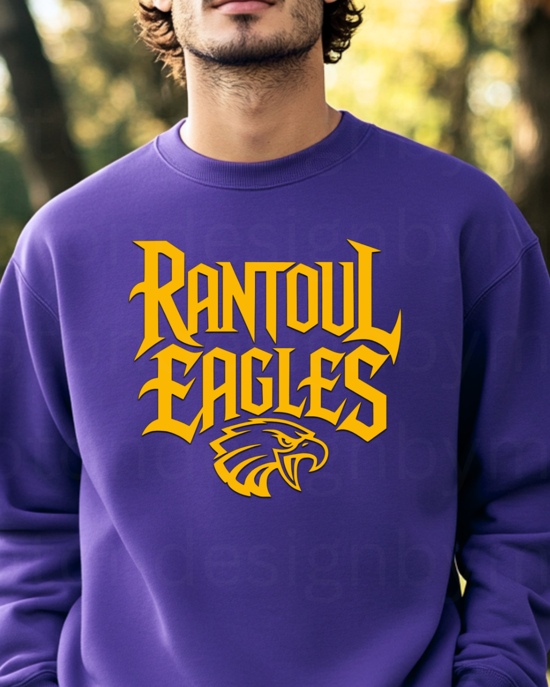 Rantoul Eagles w/ Eagles Head In Gold Crewneck