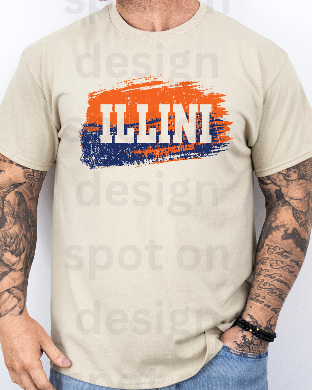 Illini Brush Stroke Design Tee